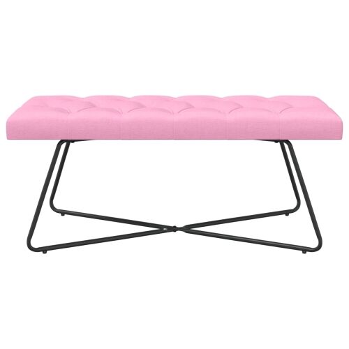 Klupa s gumbastim tkanjem Ružičasta 110 x 40 x 46 cm Tkanina - Ružičasta 110 cm Cijena