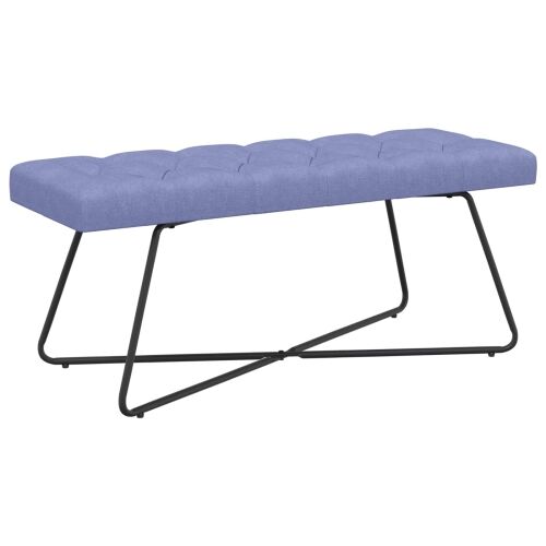 Klupa s gumbastim tkanjem Traper plava 110 x 40 x 46 cm Tkanina - Trapere plave boje 110 cm Cijena