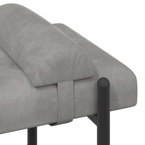 Klupa s gumbima i jastučićima Svjetlosiva 110 x 40 x 46 cm - Svjetlosiva Cijena
