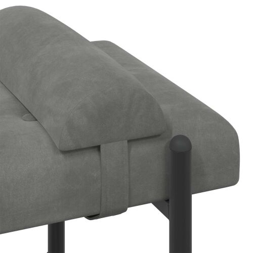 Klupa s gumbima i jastučićima Tamnosiva 110 x 40 x 46 cm Baršun - Tamnosiva Cijena