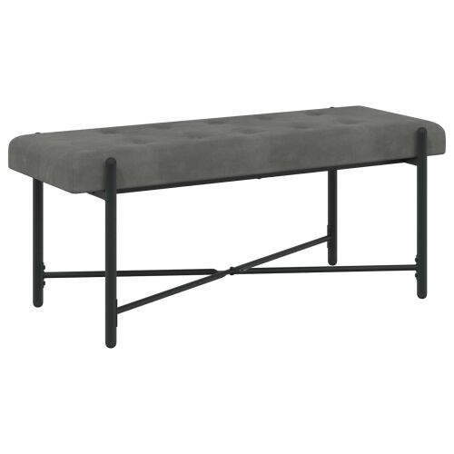 Klupa s gumbima i jastučićima Tamnosiva 110 x 40 x 46 cm Baršun - Tamnosiva Cijena