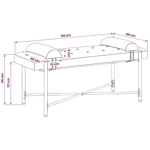 Klupa s gumbima i jastučićima Tamnozelena 110 x 40 x 46 cm - Tamnozelena Cijena