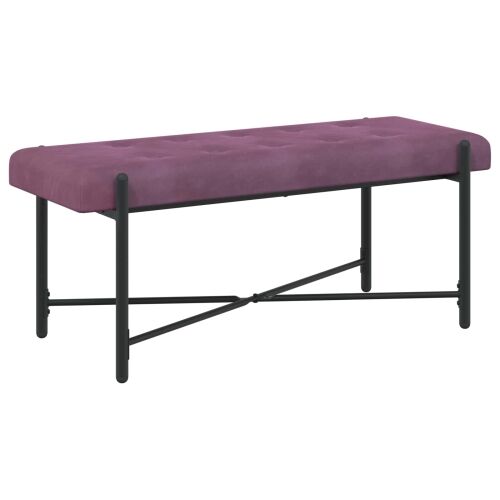 Klupa s gumbima i jastučićima Ljubičasta 110 x 40 x 46 cm - Ljubičasta Cijena