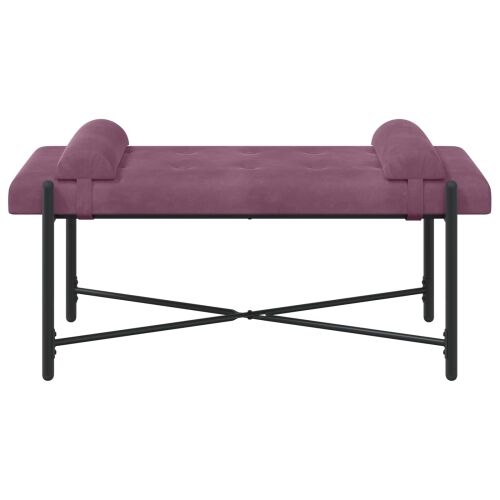 Klupa s gumbima i jastučićima Ljubičasta 110 x 40 x 46 cm - Ljubičasta Cijena
