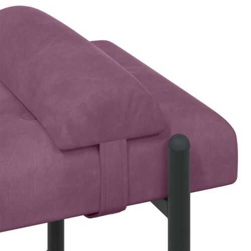 Klupa s gumbima i jastučićima Ljubičasta 110 x 40 x 46 cm - Ljubičasta Cijena