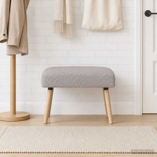 klupa Jednobojno Svjetlosiva 60 x 40 x 45 cm Bouclé - Svjetlosiva 60 x 40 x 45 cm Cijena