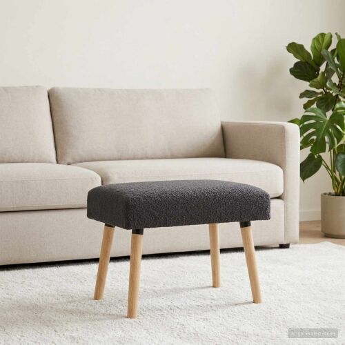 klupa Jednobojno Tamnosiva 60 x 40 x 45 cm Bouclé - Tamnosiva 60 x 40 x 45 cm Cijena
