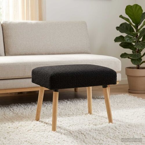 klupa Jednobojno Crna 60 x 40 x 45 cm Bouclé - Crna 60 x 40 x 45 cm Cijena