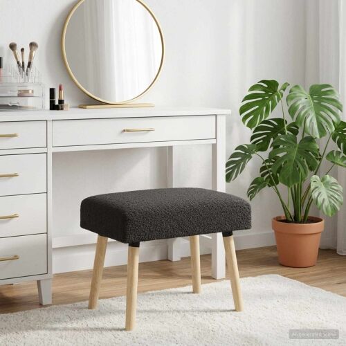 klupa Jednobojno Crna 60 x 40 x 45 cm Bouclé - Crna 60 x 40 x 45 cm Cijena