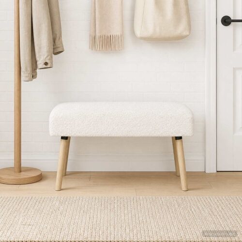 klupa Jednobojno Krem 80 x 40 x 46 cm Bouclé - Krem 80 x 40 x 46 cm Cijena