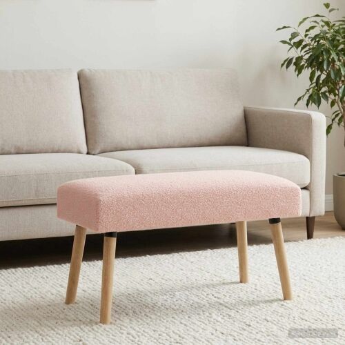 klupa Jednobojno Ružičasta 80 x 40 x 46 cm Bouclé - Ružičasta 80 x 40 x 46 cm Cijena