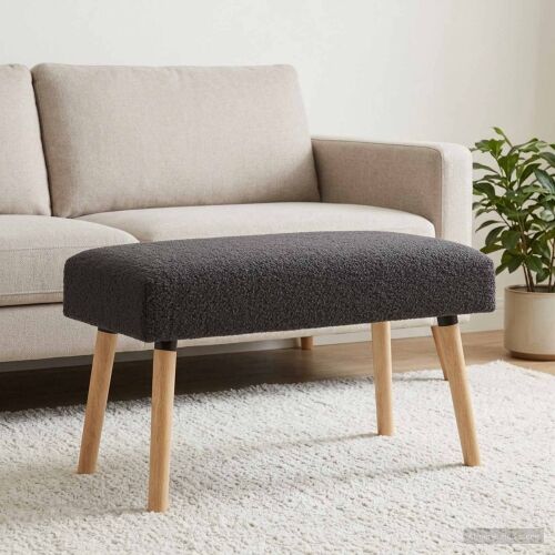 klupa Jednobojno Tamnosiva 80 x 40 x 46 cm Bouclé - Tamnosiva 80 x 40 x 46 cm Cijena