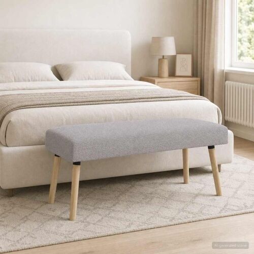 klupa Jednobojno Svjetlosiva 110 x 40 x 46 cm Bouclé - Svjetlosiva 110 x 40 x 46 cm Cijena
