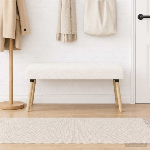 klupa Jednobojno Krem 110 x 40 x 46 cm Bouclé - Krem 110 x 40 x 46 cm Cijena