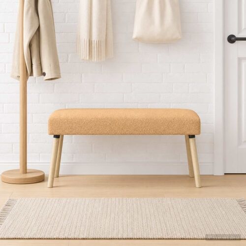 klupa Jednobojno Bež 110 x 40 x 46 cm Bouclé - Bež 110 x 40 x 46 cm Cijena