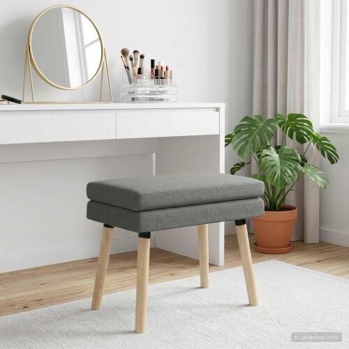 Klupa s dvostrukim slojem Tamnosiva 60 x 40 x 46 cm Tkanina - Tamnosiva 60 x 40 x 46 cm Cijena