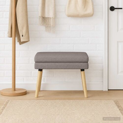 Klupa s dvostrukim slojem Sivosmeđa 60 x 40 x 46 cm Tkanina - Sivosmeđa 60 x 40 x 46 cm Cijena