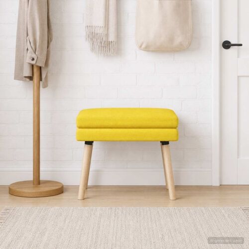 Klupa s dvostrukim slojem Svijetlo žuta 60 x 40 x 46 cm Tkanina - Svjetložuta 60 x 40 x 46 cm Cijena