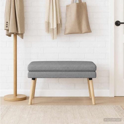 Klupa s dvostrukim slojem Svjetlosiva 80 x 40 x 47 cm Tkanina - Svjetlosiva 80 x 40 x 47 cm Cijena