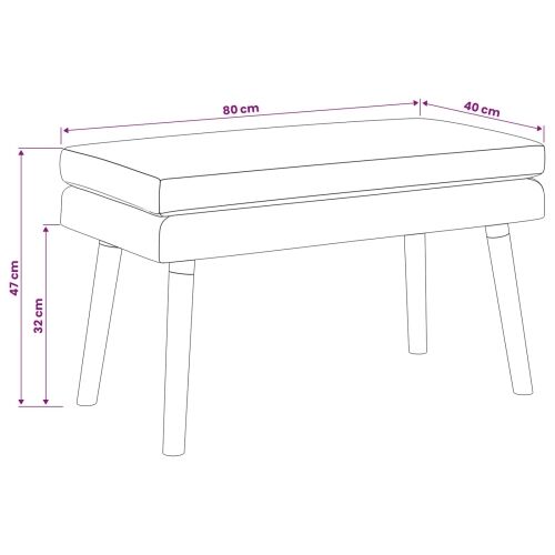 Klupa s dvostrukim slojem Sivosmeđa 80 x 40 x 47 cm Tkanina - Sivosmeđa 80 x 40 x 47 cm Cijena