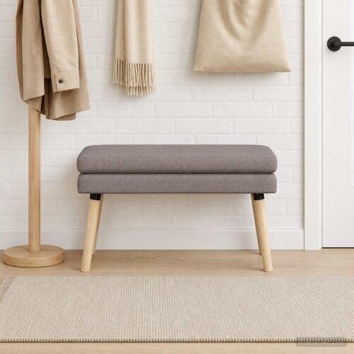 Klupa s dvostrukim slojem Sivosmeđa 80 x 40 x 47 cm Tkanina - Sivosmeđa 80 x 40 x 47 cm Cijena