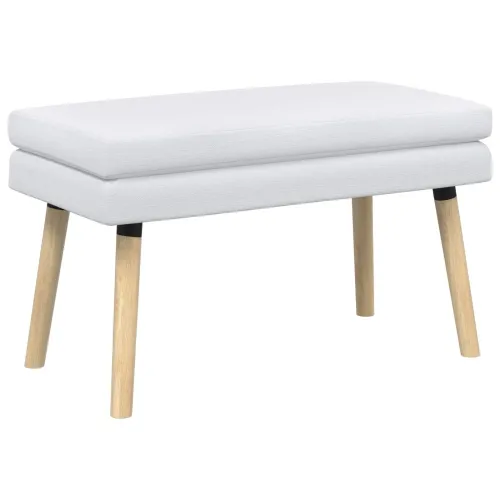 Klupa s dvostrukim slojem Bijela 80 x 40 x 47 cm Tkanina - Bijela 80 x 40 x 47 cm Cijena