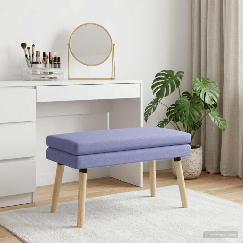 Klupa s dvostrukim slojem Traper plava 80 x 40 x 47 cm Tkanina - Trapere plave boje 80 x 40 x 47 cm Cijena