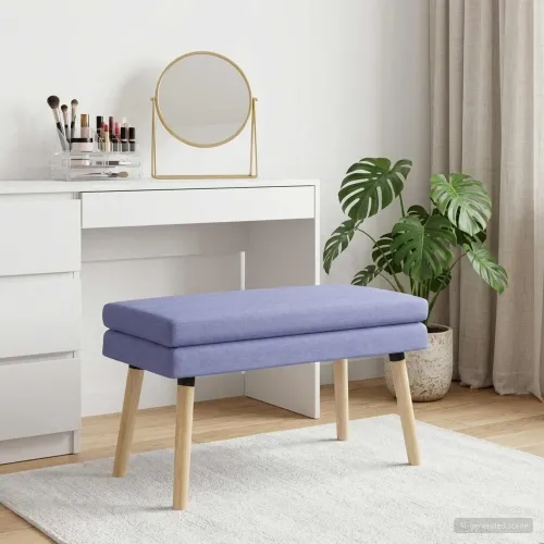 Klupa s dvostrukim slojem Traper plava 80 x 40 x 47 cm Tkanina - Trapere plave boje 80 x 40 x 47 cm Cijena