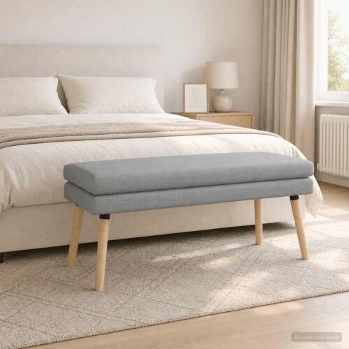Klupa s dvostrukim slojem Svjetlosiva 110 x 40 x 47 cm Tkanina - Svjetlosiva 110 x 40 x 47 cm Cijena