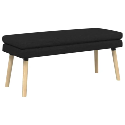 Klupa s dvostrukim slojem Crna 110 x 40 x 47 cm Tkanina - Crna 110 x 40 x 47 cm Cijena