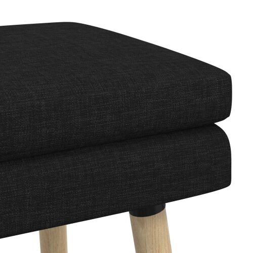 Klupa s dvostrukim slojem Crna 110 x 40 x 47 cm Tkanina - Crna 110 x 40 x 47 cm Cijena