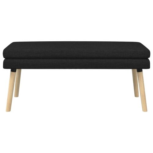 Klupa s dvostrukim slojem Crna 110 x 40 x 47 cm Tkanina - Crna 110 x 40 x 47 cm Cijena
