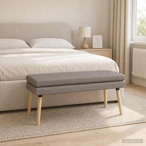 Klupa s dvostrukim slojem Sivosmeđa 110 x 40 x 47 cm Tkanina - Sivosmeđa 110 x 40 x 47 cm Cijena