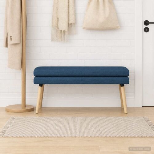 Klupa s dvostrukim slojem Plava 110 x 40 x 47 cm Tkanina - Plava 110 x 40 x 47 cm Cijena