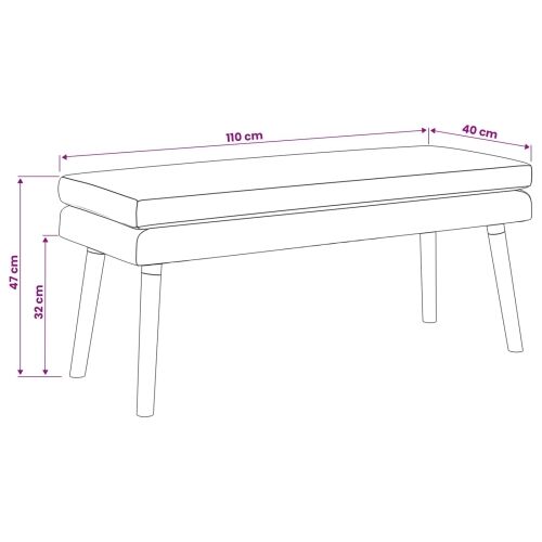 Klupa s dvostrukim slojem Plava 110 x 40 x 47 cm Tkanina - Plava 110 x 40 x 47 cm Cijena
