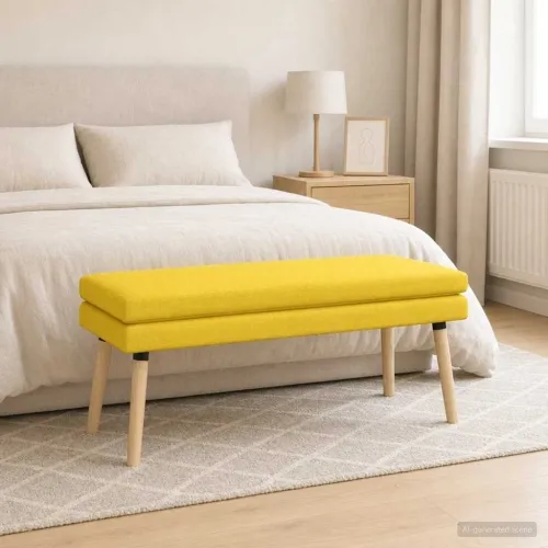 Klupa s dvostrukim slojem Svijetlo žuta 110 x 40 x 47 cm - Svjetložuta 110 x 40 x 47 cm Cijena