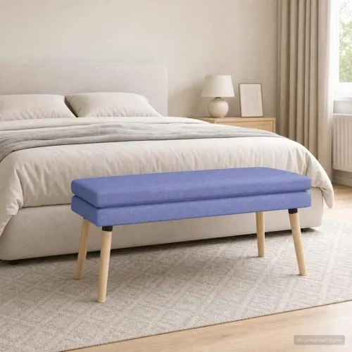 Klupa s dvostrukim slojem Traper plava 110 x 40 x 47 cm Tkanina - Trapere plave boje 110 x 40 x 47 cm Cijena