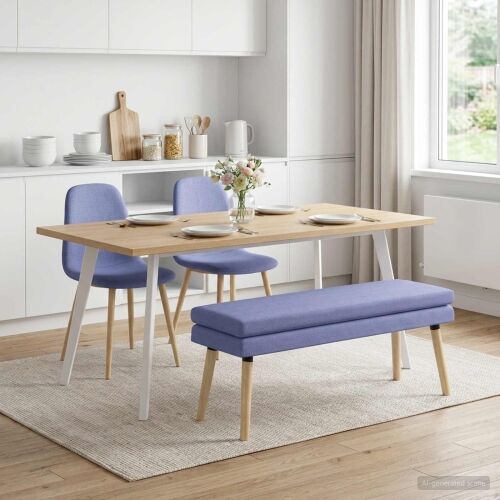 Klupa s dvostrukim slojem Traper plava 110 x 40 x 47 cm Tkanina - Trapere plave boje 110 x 40 x 47 cm Cijena
