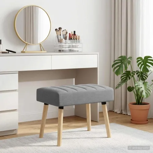 Klupa s utorima Svjetlosiva 60 x 40 x 45 cm Tkanina - Svjetlosiva 60 x 40 x 45 cm Cijena