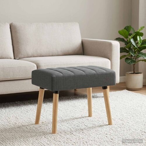 Klupa s utorima Tamnosiva 60 x 40 x 45 cm Tkanina - Tamnosiva 60 x 40 x 45 cm Cijena