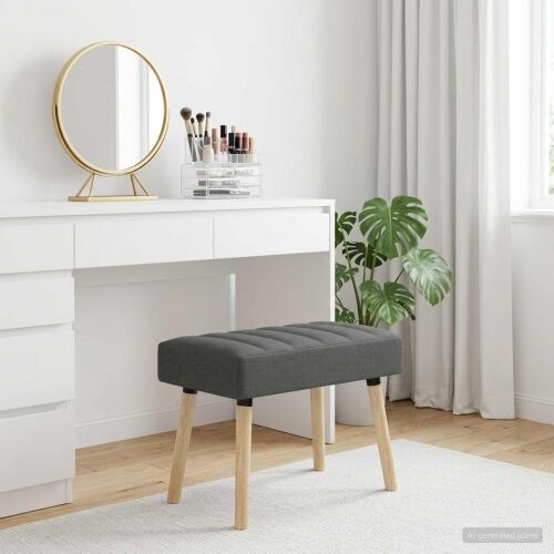 Klupa s utorima Tamnosiva 60 x 40 x 45 cm Tkanina - Tamnosiva 60 x 40 x 45 cm Cijena