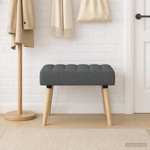 Klupa s utorima Tamnosiva 60 x 40 x 45 cm Tkanina - Tamnosiva 60 x 40 x 45 cm Cijena