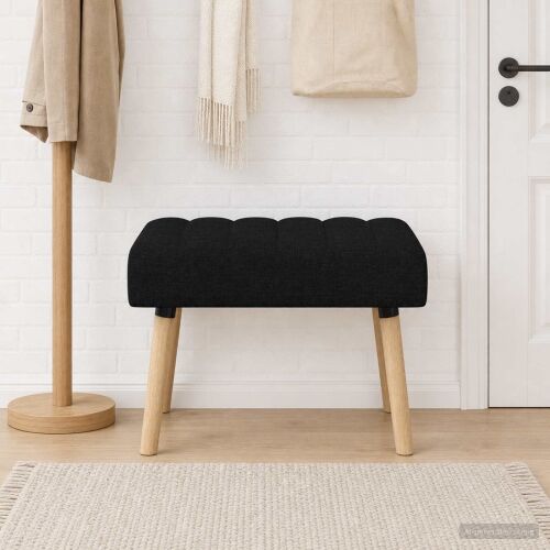 Klupa s utorima Crna 60 x 40 x 45 cm Tkanina - Crna 60 x 40 x 45 cm Cijena
