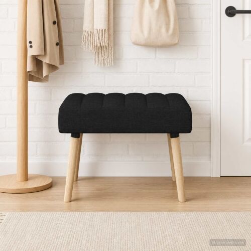 Klupa s utorima Crna 60 x 40 x 45 cm Tkanina - Crna 60 x 40 x 45 cm Cijena