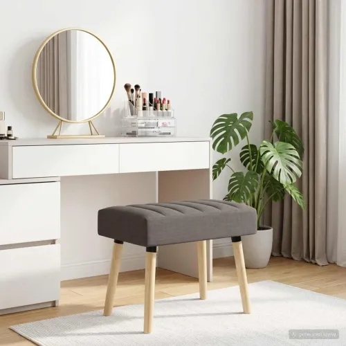 Klupa s utorima Sivosmeđa 60 x 40 x 45 cm Tkanina - Sivosmeđa 60 x 40 x 45 cm Cijena