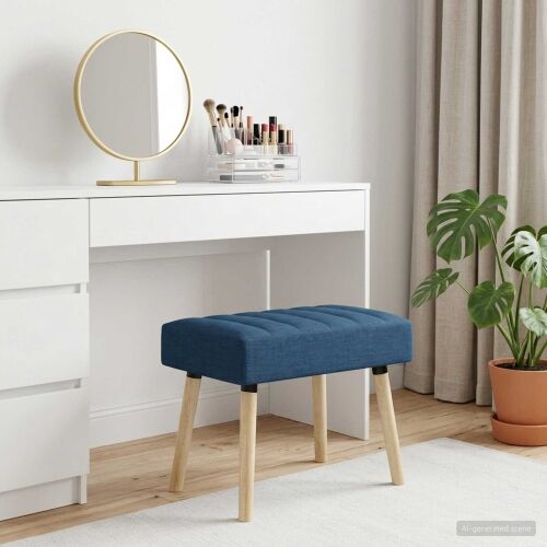 Klupa s utorima Plava 60 x 40 x 45 cm Tkanina - Plava 60 x 40 x 45 cm Cijena