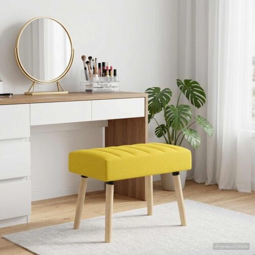Klupa s utorima Svijetlo žuta 60 x 40 x 45 cm Tkanina - Svjetložuta 60 x 40 x 45 cm Cijena