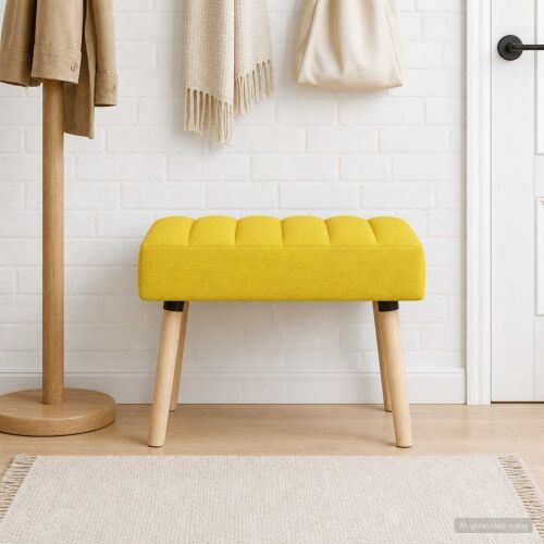 Klupa s utorima Svijetlo žuta 60 x 40 x 45 cm Tkanina - Svjetložuta 60 x 40 x 45 cm Cijena