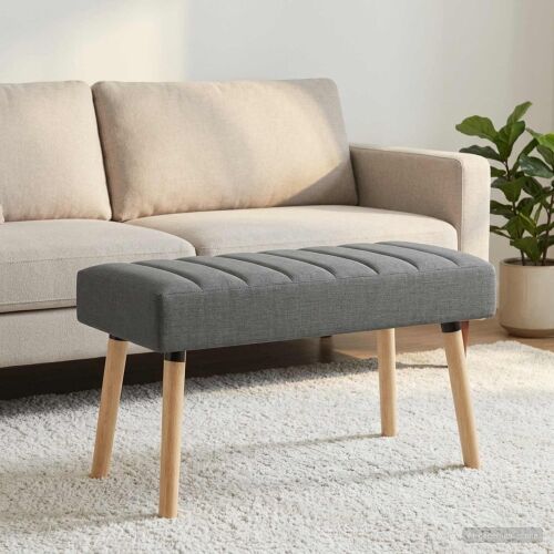Klupa s utorima Tamnosiva 80 x 40 x 46 cm Tkanina - Tamnosiva 80 x 40 x 46 cm Cijena