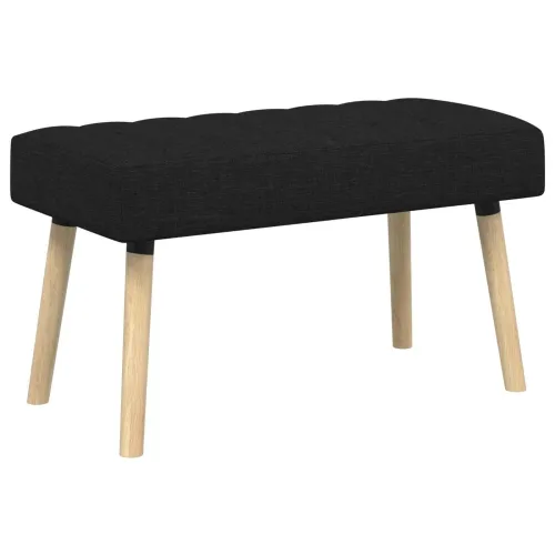 Klupa s utorima Crna 80 x 40 x 46 cm Tkanina - Crna 80 x 40 x 46 cm Cijena